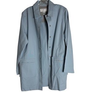 NORTON STUDIO “New Old Stock” Cotton Trench Jacket in Light Blue Size Medium